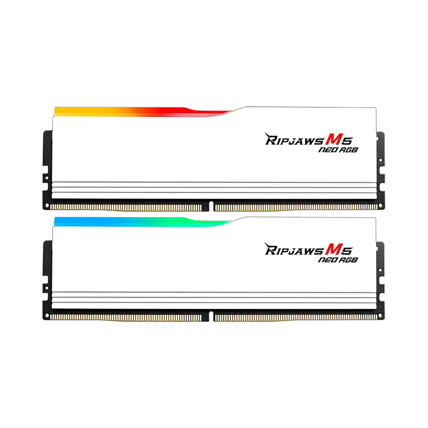 Ram PC G.SKILL Ripjaws M5 Neo RGB White 32GB (2x16GB) DDR5 6000Mhz - (F5-6000J3636F16GX2-RM5NRW)