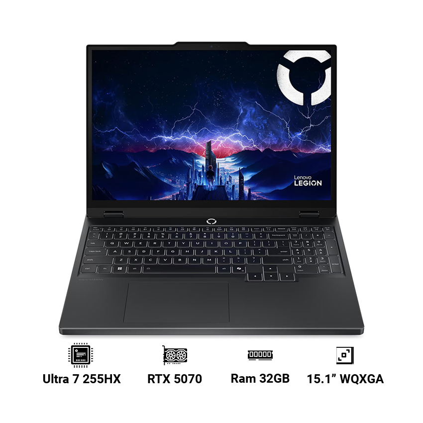 Laptop Lenovo Legion 5 15IAX10 83F0003BVN (Core Ultra 7 255HX, 32GB, 1TB, RTX 5070, 15.1" WQXGA OLED, Win 11, Office, Đen)