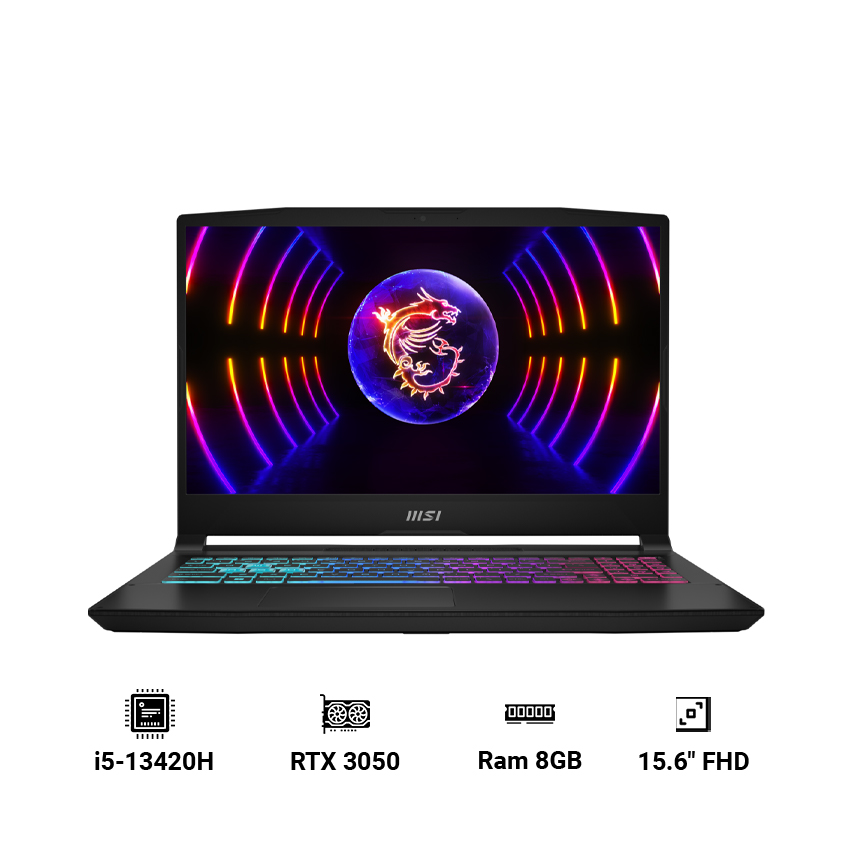 Laptop MSI Katana 15 B13UDXK-2412VN (Core i5-13420H | 8GB RAM | 1TB SSD | RTX 3050 6GB | 15.6" FHD, 144Hz | Win 11 | Đen)
