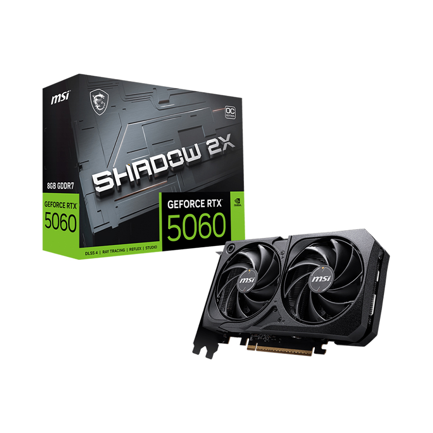 Card màn hình MSI GeForce RTX 5060 8G SHADOW 2X OC (912-V537-019)