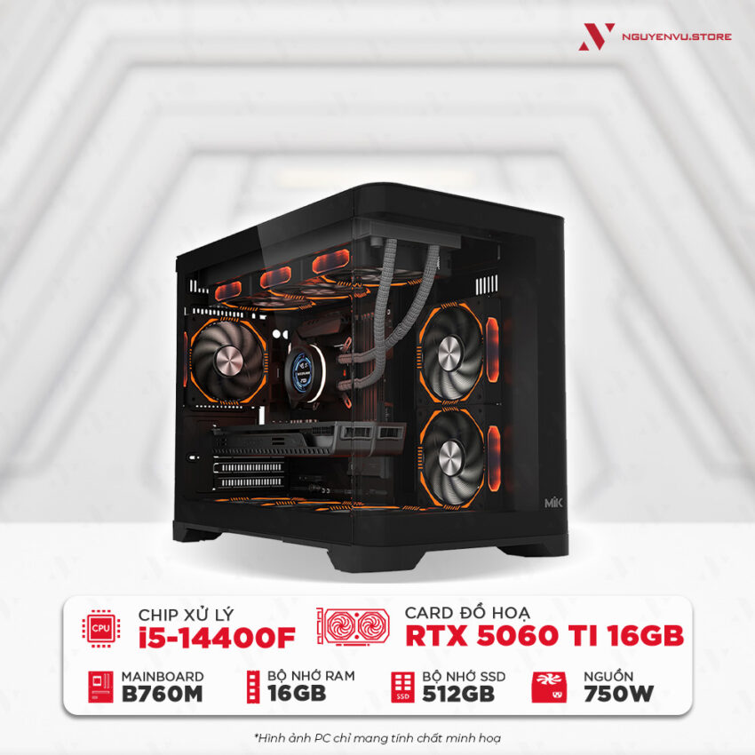 Cấu hình PC gaming i5 14400F RTX 5060 Ti