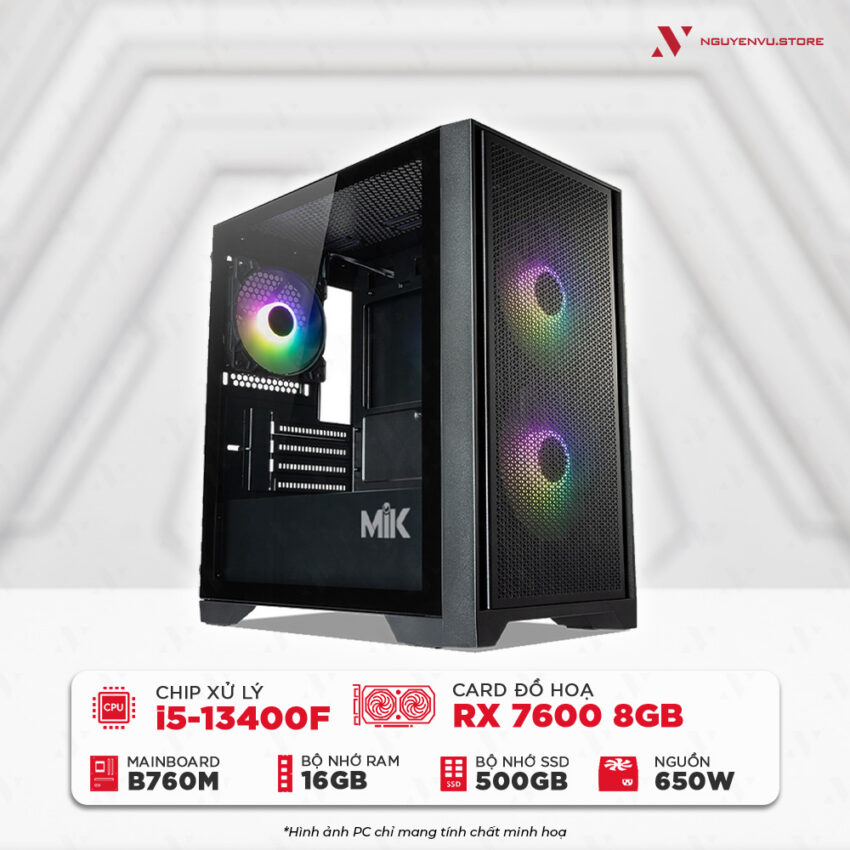 Cấu hình pc gaming i5 13400F RX 7600