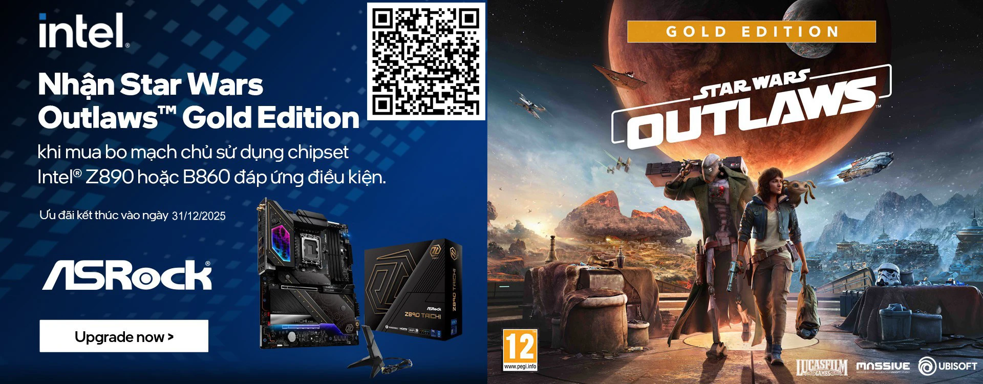 Mua ASRock Z890/B860 Nhận Ngay Code Game Star Wars Outlaws Gold Edition