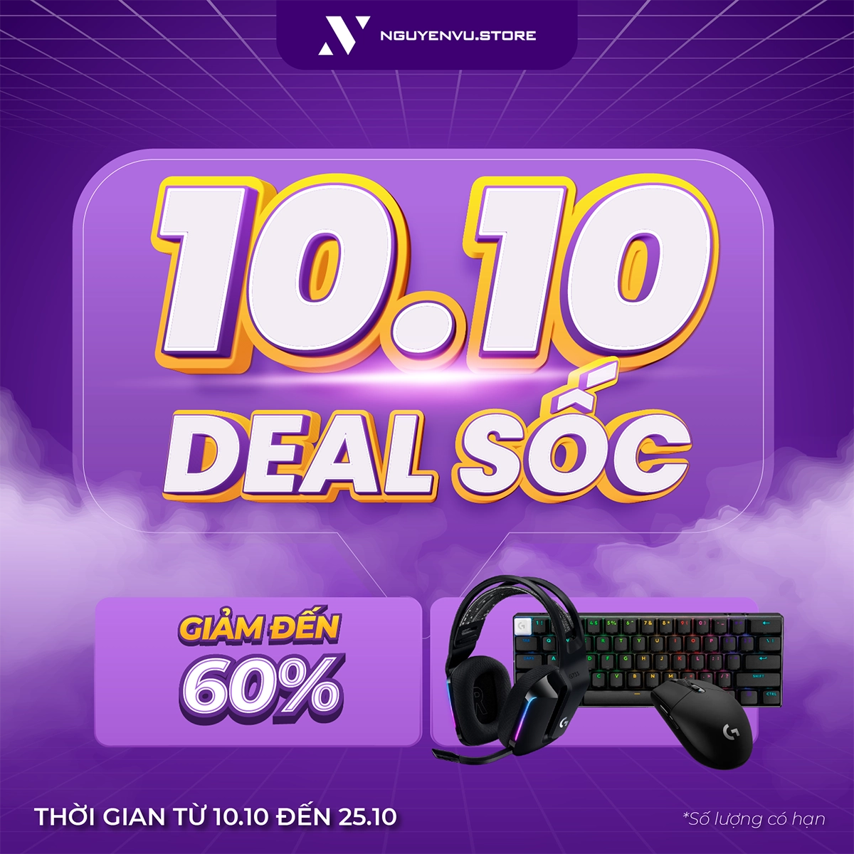 Deal sốc 10.10 | Sản phẩm Logitech ưu đãi đến 60% | Nguyễn Vũ Store