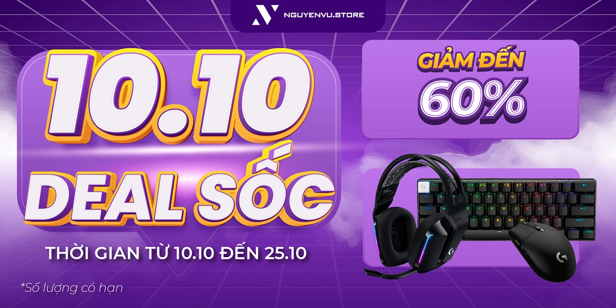 Deal sốc 10.10 | Sản phẩm Logitech ưu đãi đến 60% | Nguyễn Vũ Store