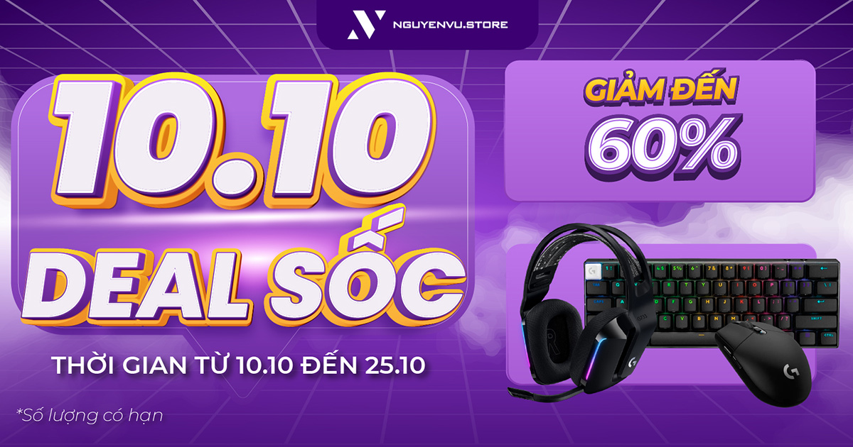 Deal sốc 10.10 | Sản phẩm Logitech ưu đãi đến 60% | Nguyễn Vũ Store