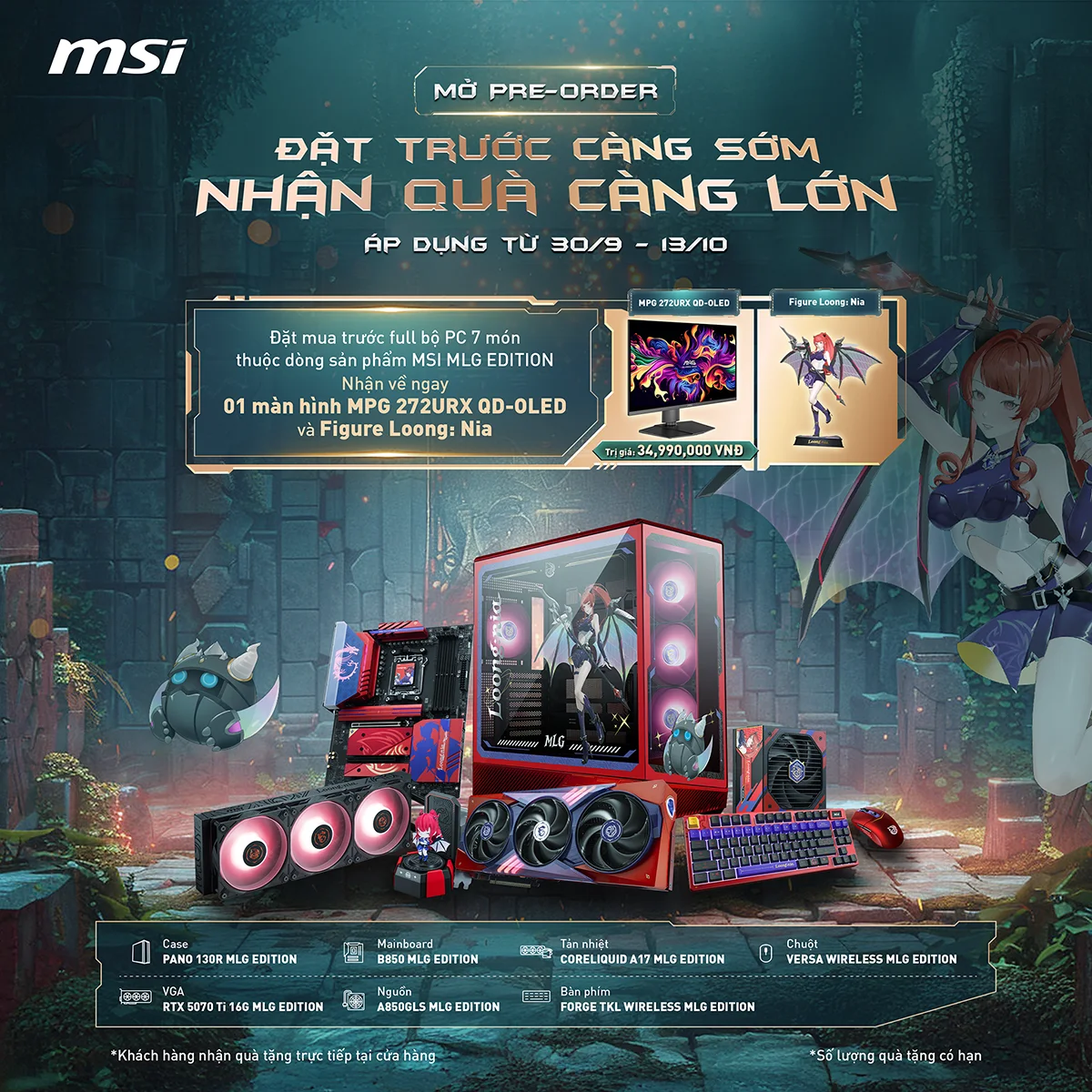 Pre-Order MSI MLG Edition - Tặng màn hình MPG 272URXQD-OLED