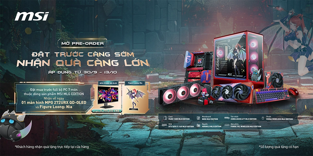 Pre-Order MSI MLG Edition - Tặng màn hình MPG 272URXQD-OLED