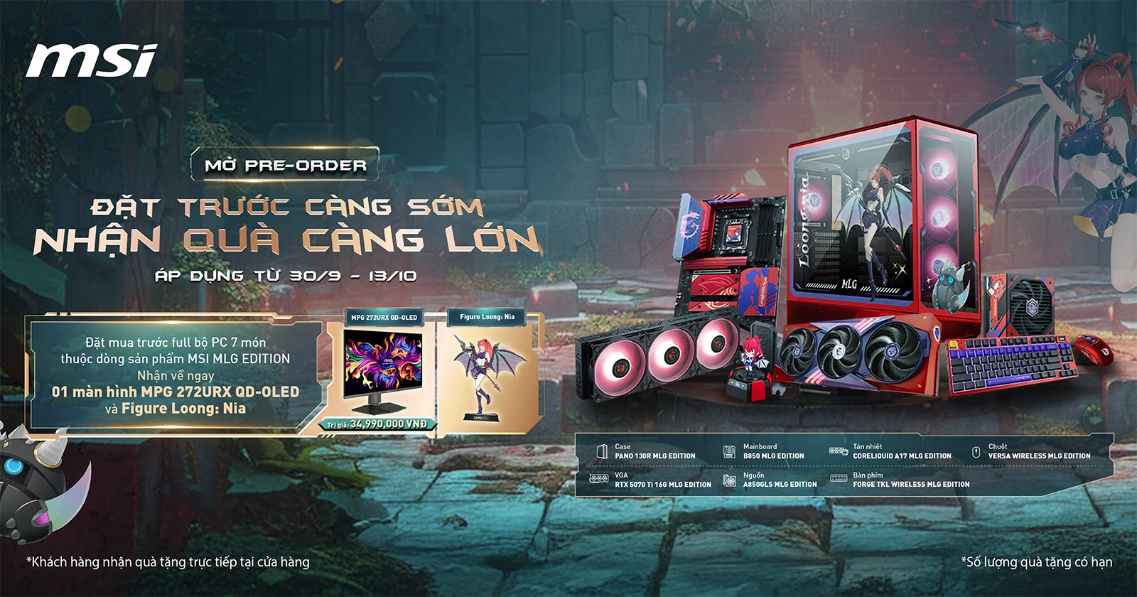 Pre-Order MSI MLG Edition - Tặng màn hình MPG 272URXQD-OLED