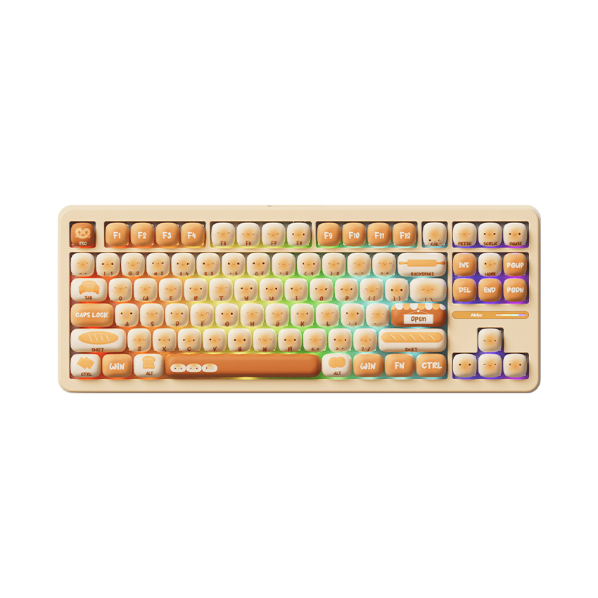 Bàn phím cơ AKKO TAC87 Bun Wonderland (Akko Stellar Rose Switch, Tri-Mode)
