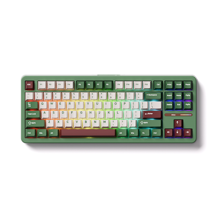 Bàn phím cơ AKKO TAC87 Matcha Red Bean (Stellar Rose Switch, Tri-Mode)