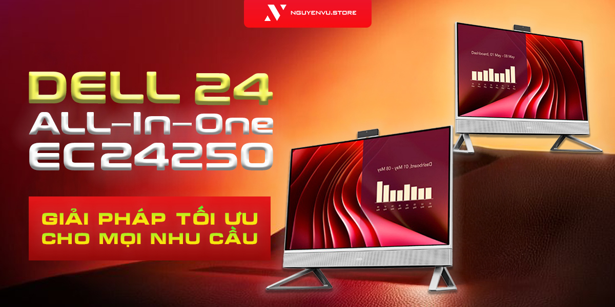 Dell 24 All-in-One EC24250 – Giải pháp gọn gàng, mạnh mẽ và hiện đại cho công việc và giải trí
