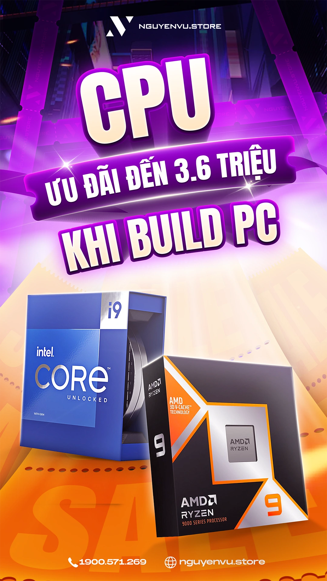 CPU Intel - AMD ưu đãi đến 3.6 triệu đồng | Nguyễn Vũ Store