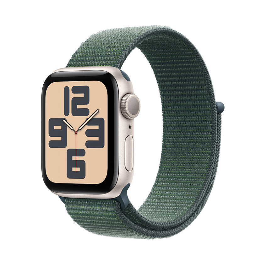Apple Watch SE GPS Mặt Nhôm Starlight 44mm, Lake Green Sport Loop (MXEH3SA/A)