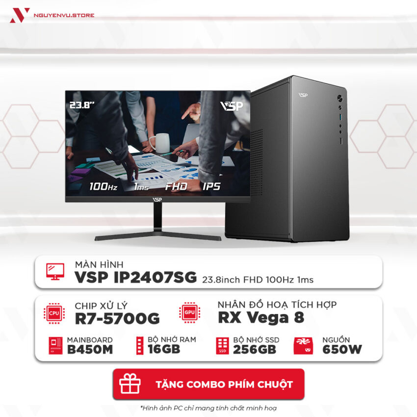 Full bộ PC văn phòng Ryzen 7 5700G