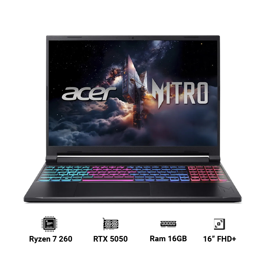 Laptop Acer Nitro V 16S ProPanel ANV16S-41-R337 (AMD Ryzen 7 260 | 16GB | 1TB SSD | GeForce RTX 5050 | 16" FHD+ | Windows 11)