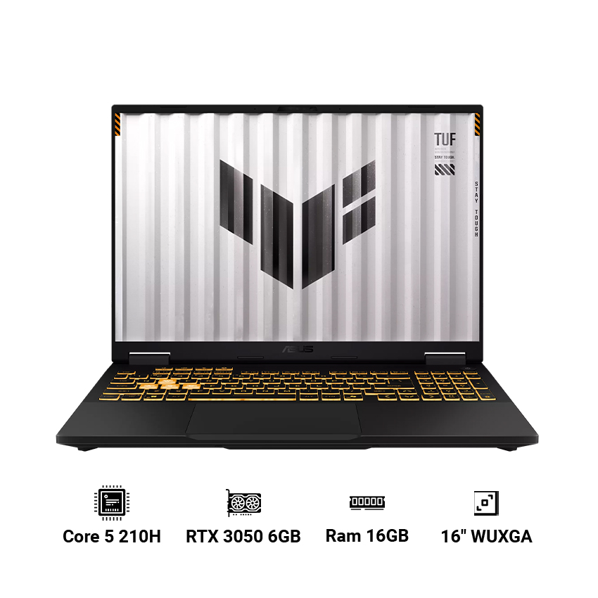 Laptop ASUS TUF Gaming F16 FX607VJB-RL151W (Intel Core 5 210H | 16GB DDR5 | 512GB SSD | RTX 3050 | 16″ WUXGA | Windows 11 Home | Đen)