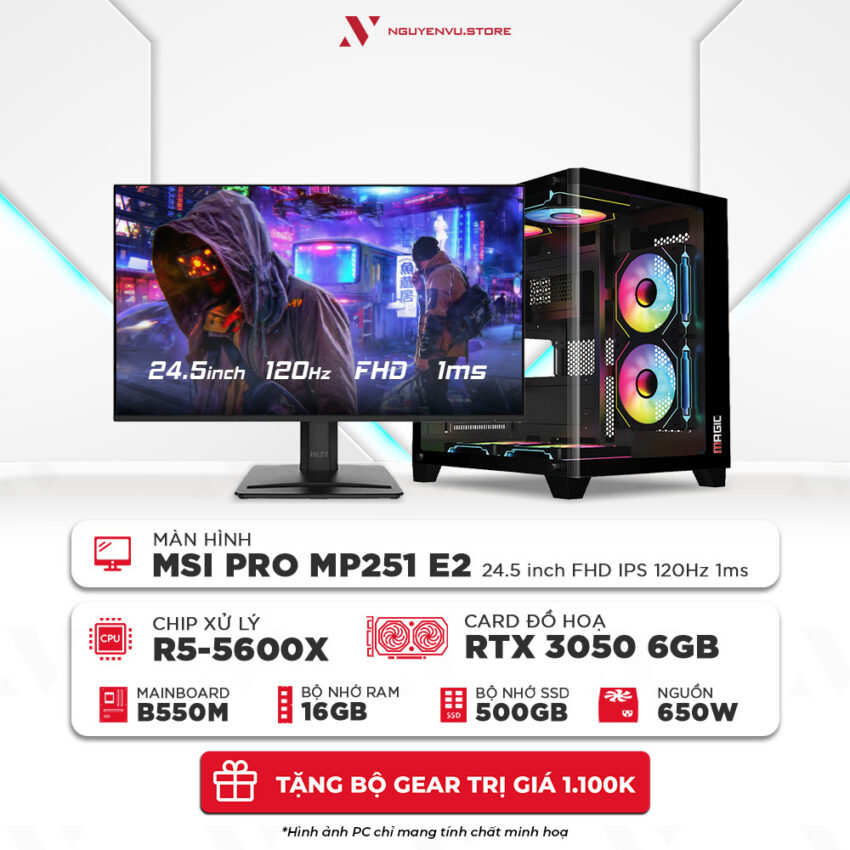 Full bộ PC ryzen 5 5600x RTX 3050