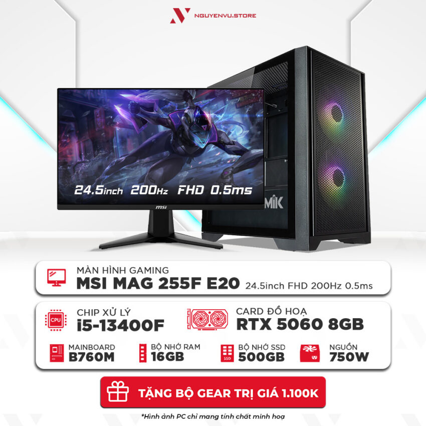 Full bộ PC i5 13400F RTX 5060