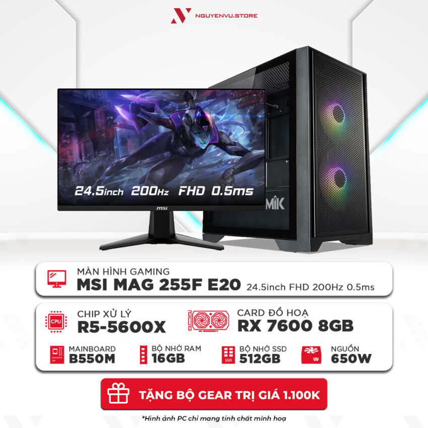 Full bộ Ryzen 5 5600X RX 7600