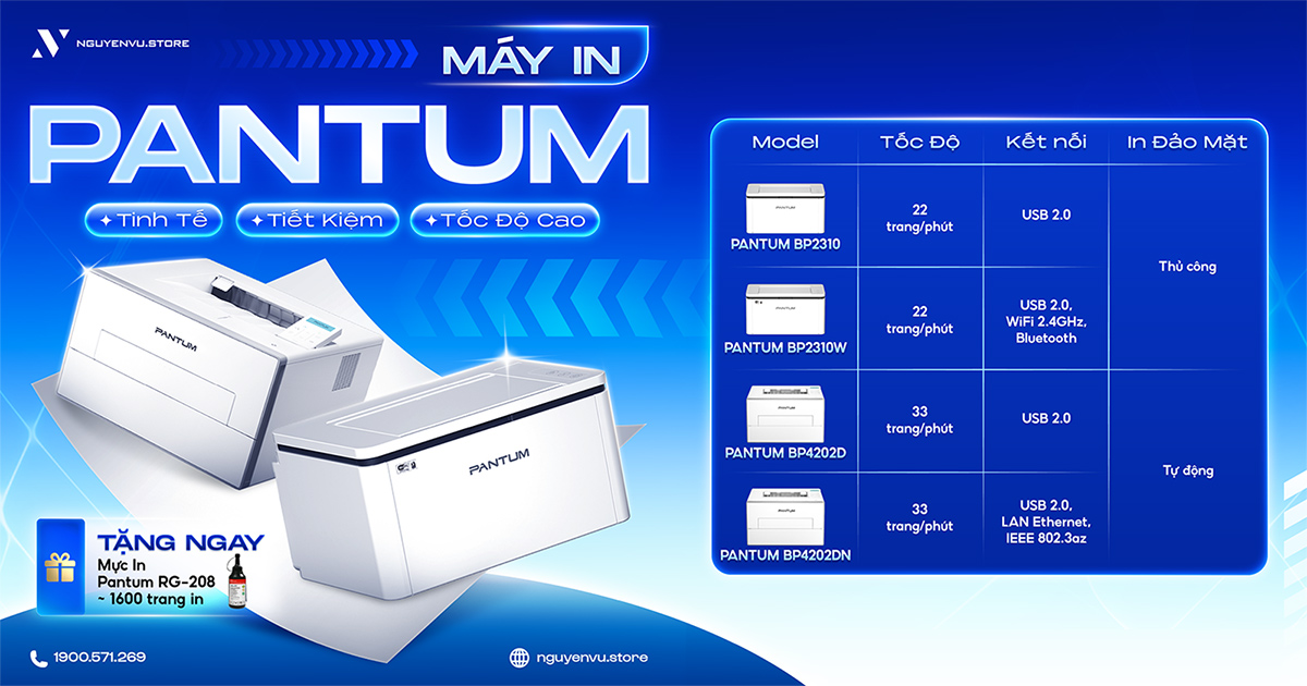 Máy In Pantum: Tinh Tế - Tiết Kiệm - Tốc độ Cao | Chỉ Từ 2.390K