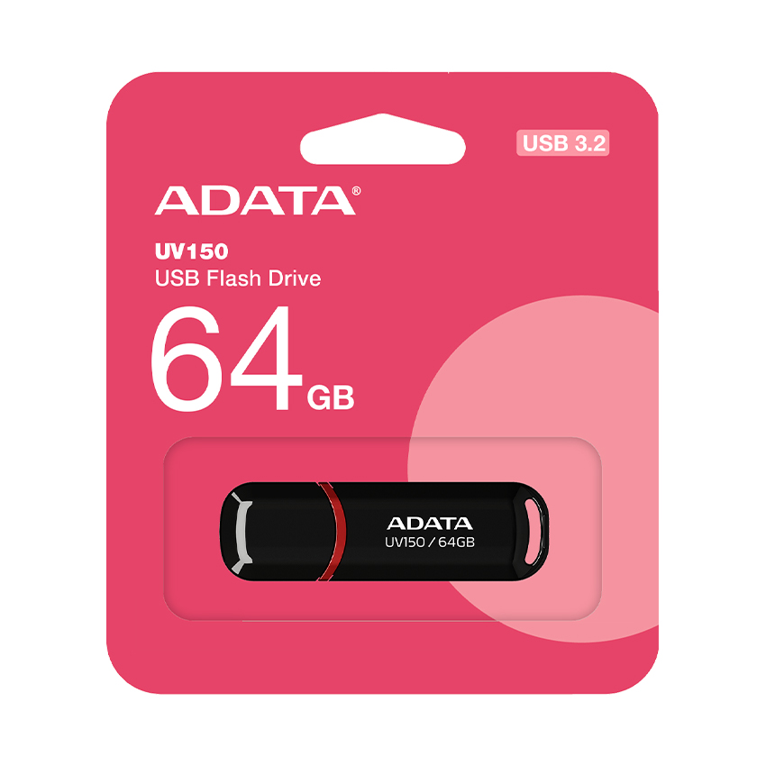 USB ADATA UV150 3.2 Gen 1 64GB Black (AUV150-64G-RBK) - Ảnh 2