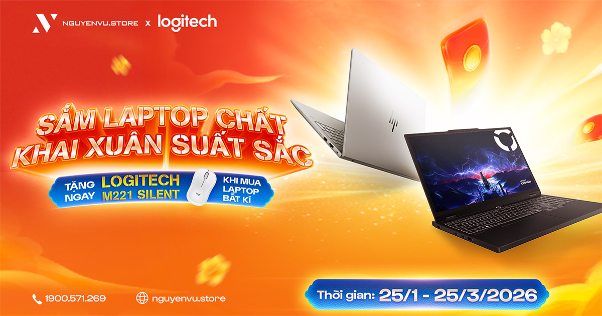 Logitech x Nguyễn Vũ | Tặng ngay Logitech M221 Silent khi mua laptop bất kỳ