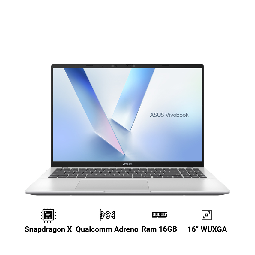 Laptop Asus Vivobook 16 A1607QA-MB067WS (Snapdragon X X1 26 100 | 16GB | 512GB | Qualcomm Adreno | 16 inch WUXGA | Win 11 | Bạc)