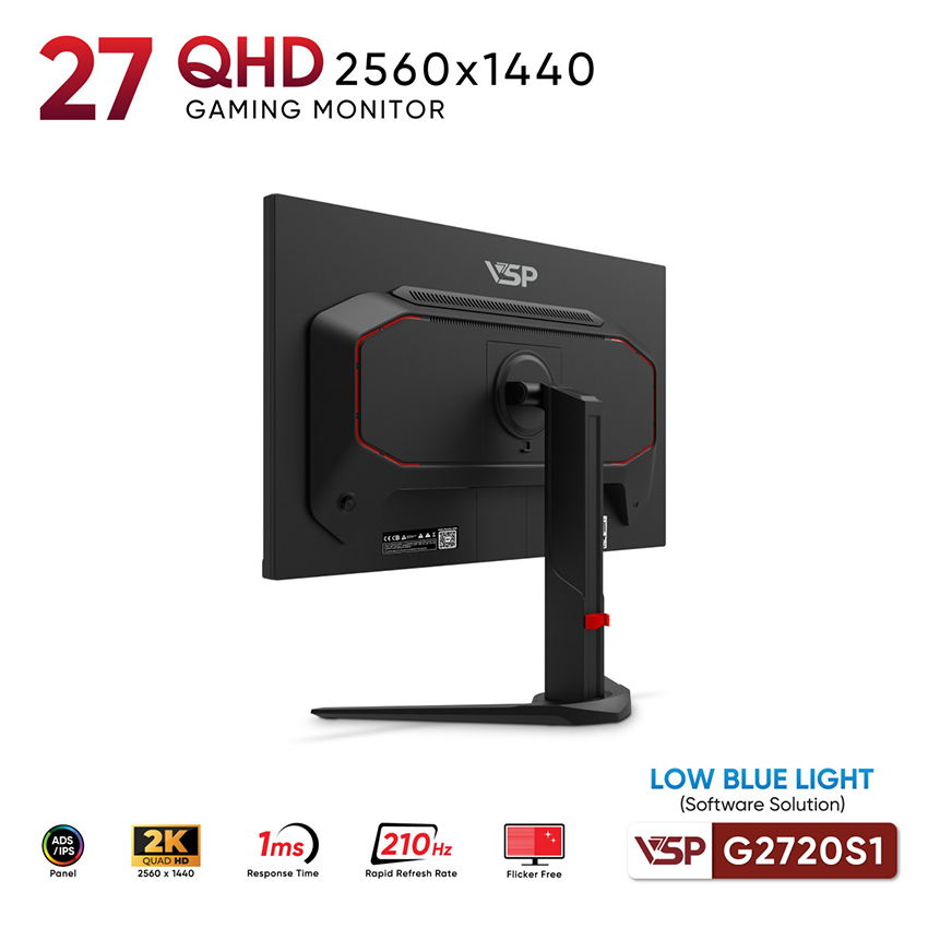 Màn hình VSP G2720QS1 27 inch 2K QHD IPS 210Hz 1ms Đen - Ảnh 5
