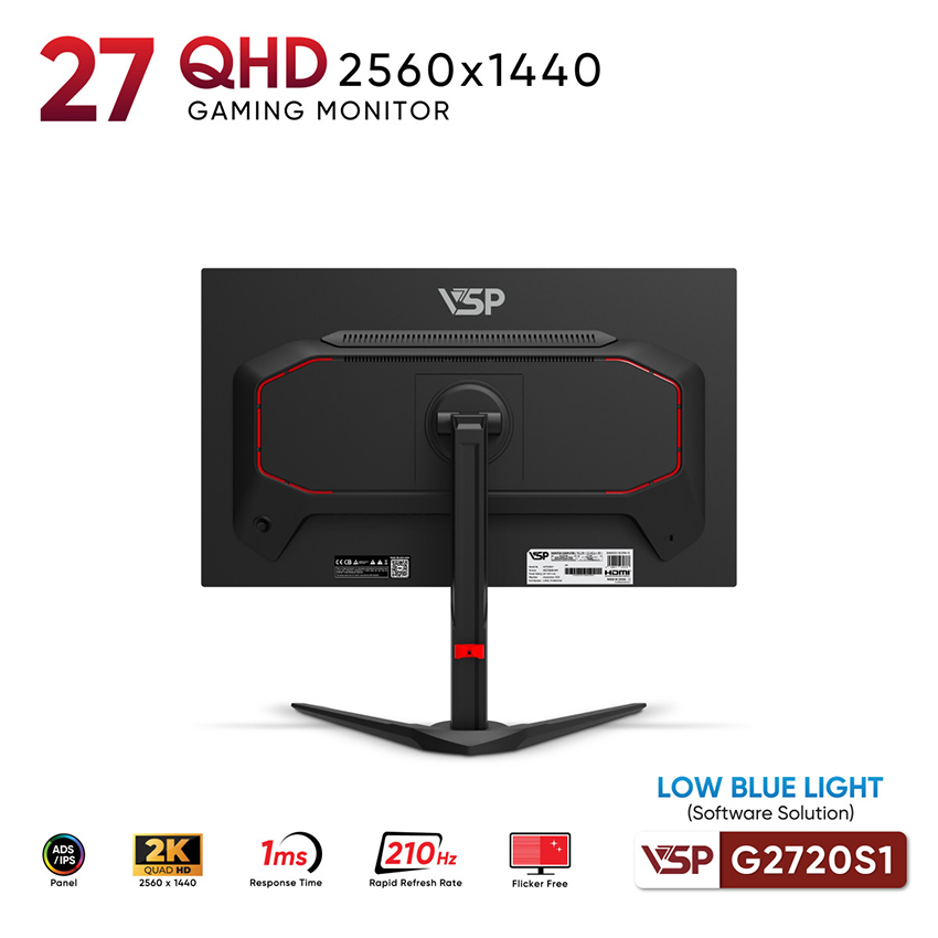 Màn hình VSP G2720QS1 27 inch 2K QHD IPS 210Hz 1ms Đen - Ảnh 4