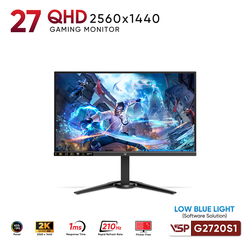 Màn hình VSP G2720QS1 27 inch 2K QHD IPS 210Hz 1ms Đen - Ảnh 2