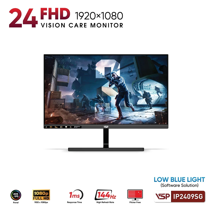 Màn hình VSP IP2409SG 24 inch FHD IPS 144Hz 1ms Đen - Ảnh 2
