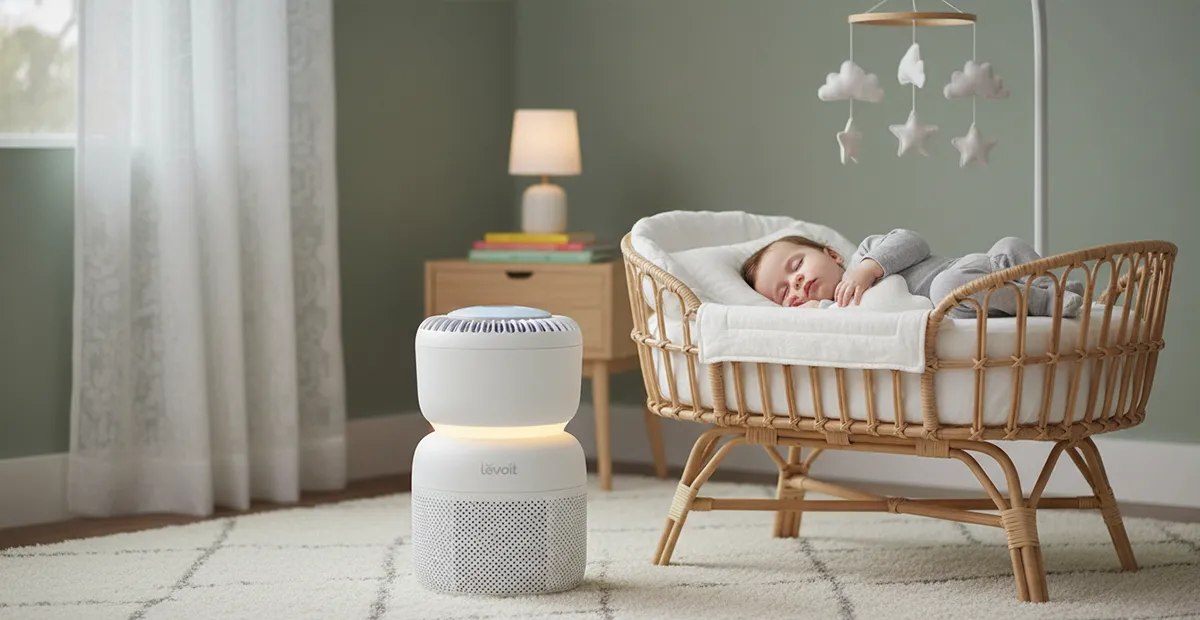 Máy lọc không khí tích hợp tiếng ồn trắng Levoit Sprout cho bé