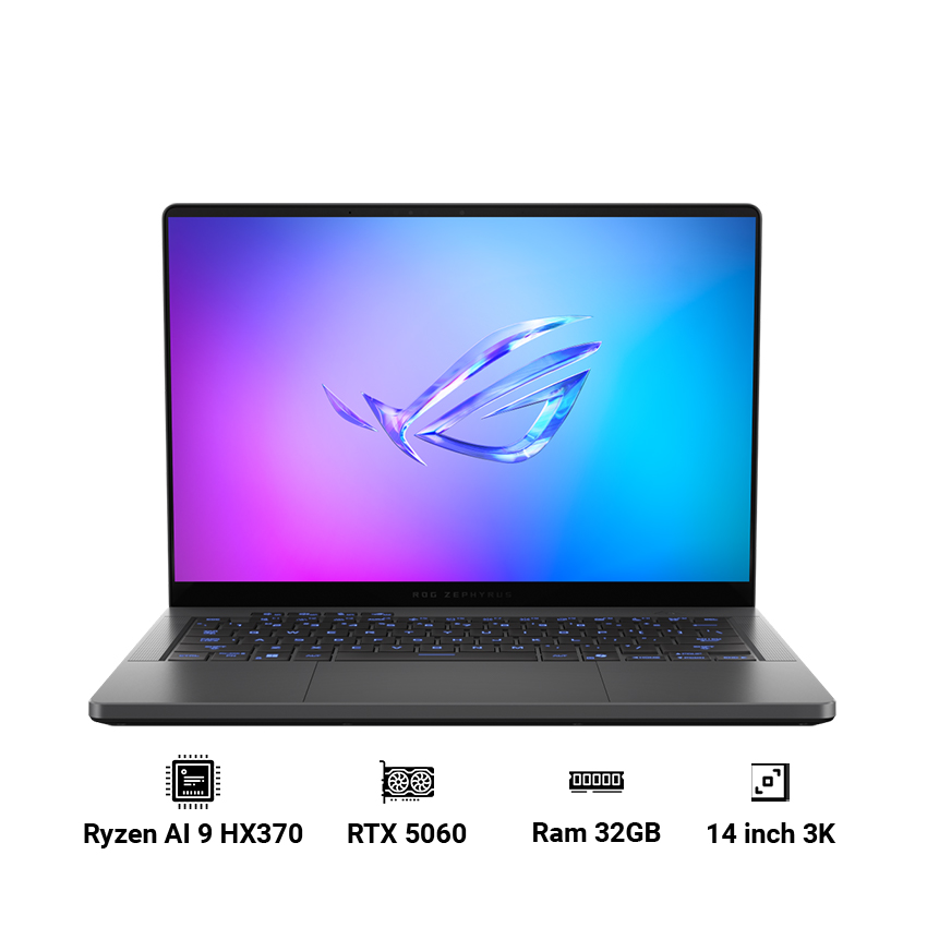 Laptop ASUS ROG Zephyrus G14 GA403WM-QS051WS (Ryzen AI 9 HX370 | 32GB | 1TB | RTX 5060 | 14" 3K | Win 11 | Đen)