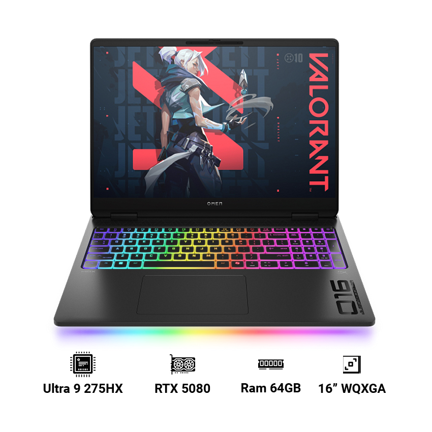 Laptop Gaming HP Omen Max 16-ah0213TX (C1WR2PA) (Core Ultra 9 275HX | 64GB | 2TB | RTX 5080 | 16" WQXGA | Win 11 | Đen)