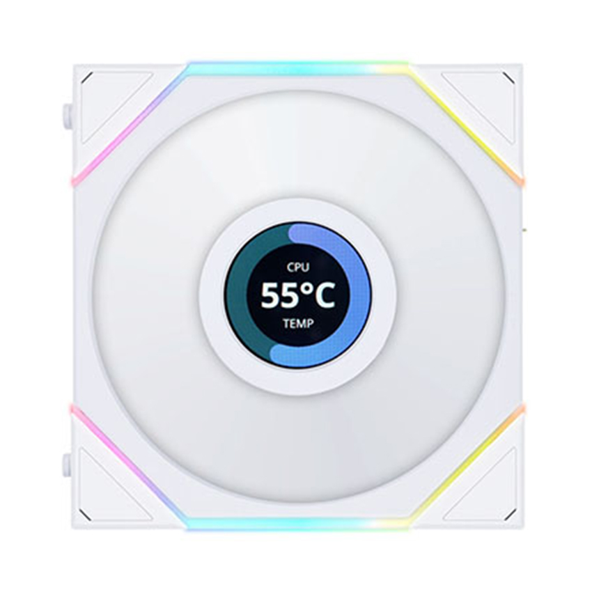 Quạt tản nhiệt Lian-Li TL120 LCD White (Single Pack, 120mm, LCD)