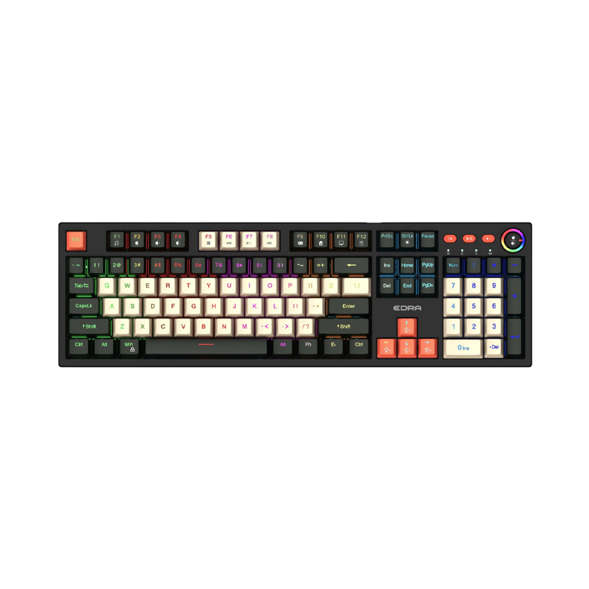Bàn phím cơ EDRA EK3104K Black (Blue Switch)