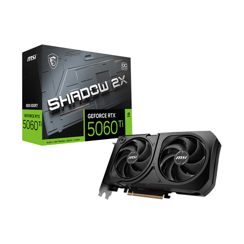 Card màn hình MSI GEFORCE RTX 5060 Ti 8G SHADOW 2X OC PLUS (912-V536-023)