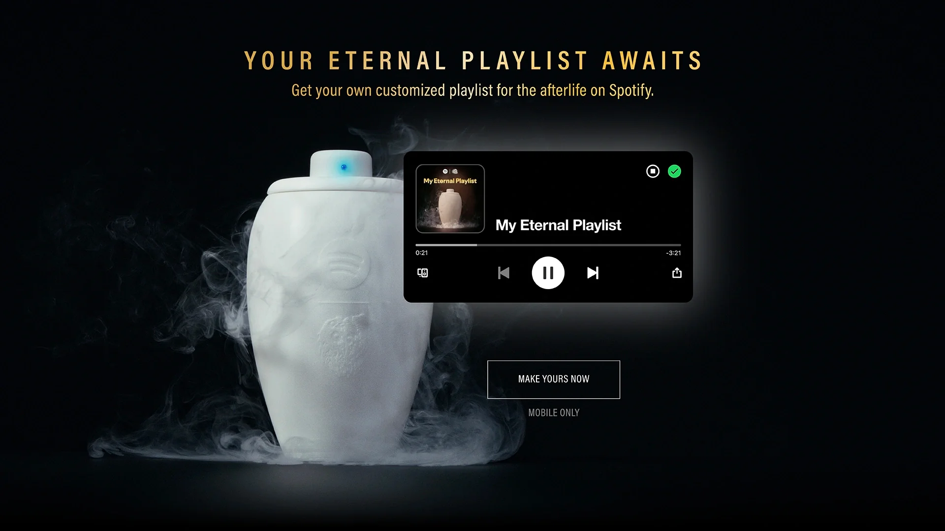 Spotify hợp tác Liquid Death ra mắt hũ tro cốt tích hợp loa Bluetooth độc lạ