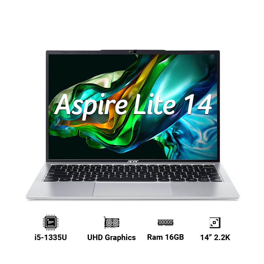 Laptop Acer Aspire Lite 14 AL14-52M-52UU (Core i5-1335U | 16GB | 512GB | UHD Graphics | 14 inch 2.2K | Win 11 Home SL)