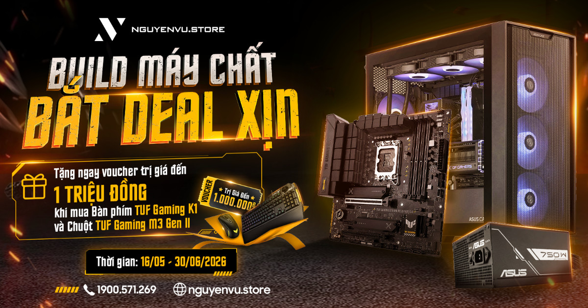 Build PC cùng linh kiện ASUS tặng voucher đến 1.000.000đ | Nguyễn Vũ Store
