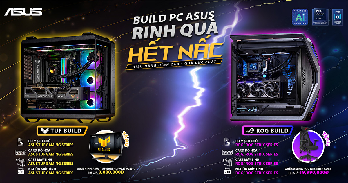 Build PC cùng linh kiện ASUS rinh quà đến 19.990.000đ | Nguyễn Vũ Store