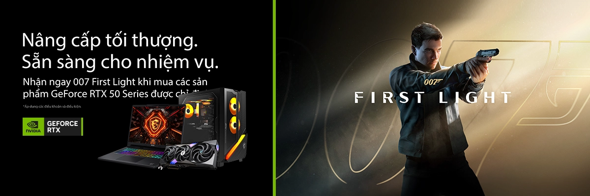 Mua MSI GeForce RTX 50 Series tặng code game 007 First Light | Nguyễn Vũ Store