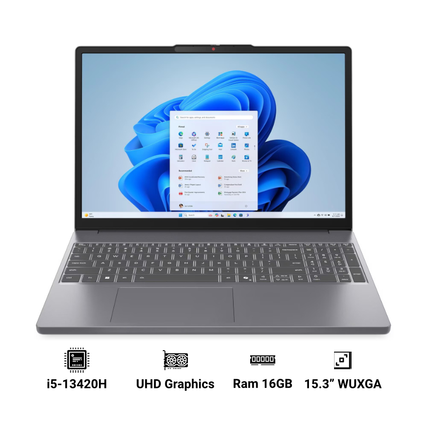 Laptop Lenovo IdeaPad Slim 3 15IRH10 83K1000HVN (i5-13420H | 16GB | 512GB SSD | UHD Graphics | 15.3" WUXGA | Win 11 Home | Xám)