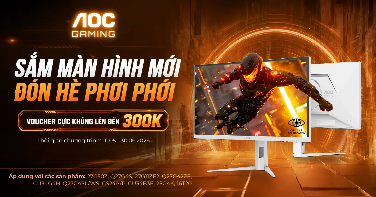 Mua màn hình gaming AOC tặng voucher lên đến 300K | Nguyễn Vũ Store
