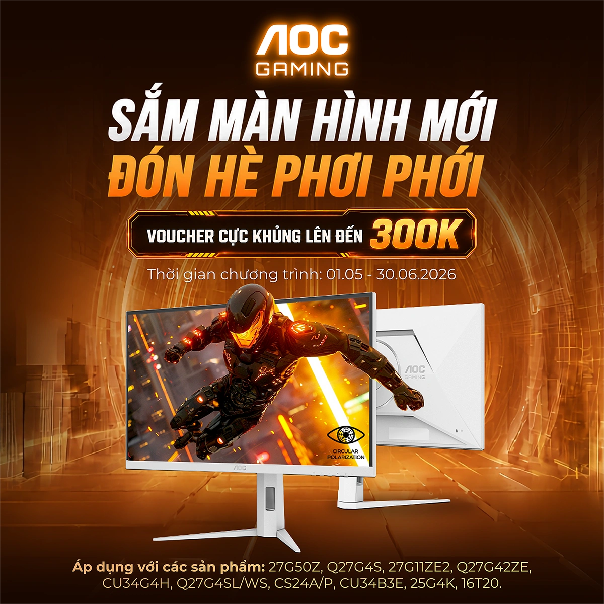 Mua màn hình gaming AOC tặng voucher lên đến 300K | Nguyễn Vũ Store