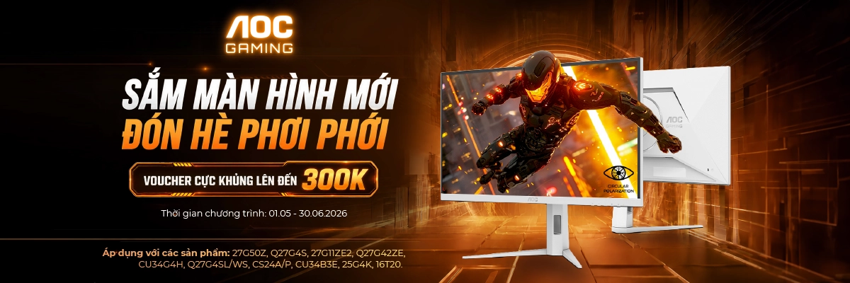 Mua màn hình gaming AOC tặng voucher lên đến 300K | Nguyễn Vũ Store