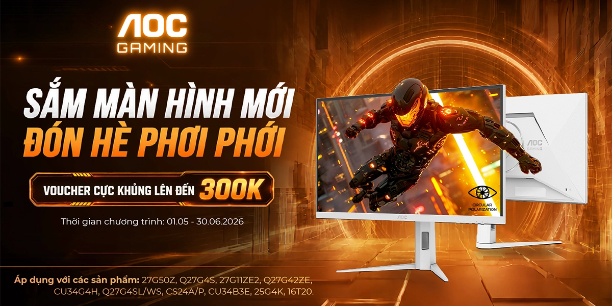 Mua màn hình gaming AOC tặng voucher lên đến 300K | Nguyễn Vũ Store