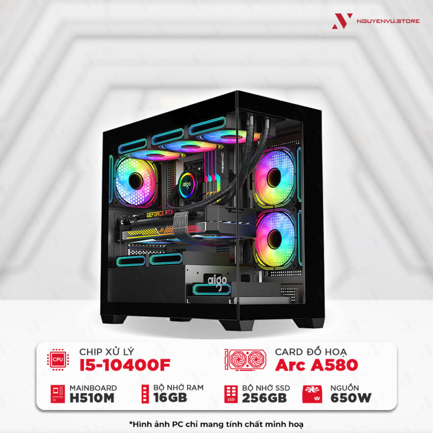 Máy tính chơi game NVS Intel i5-10400F Arc A580 ORC 8GB