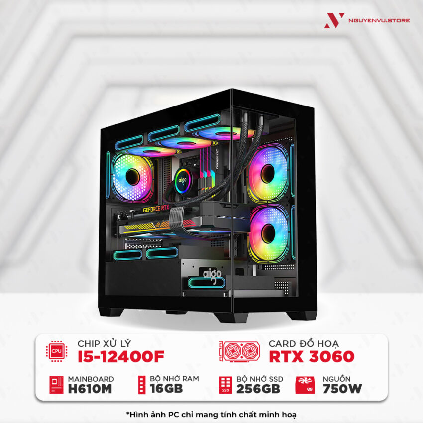 Máy tính chơi game NVS Intel i5-12400F RTX 3060 12GB